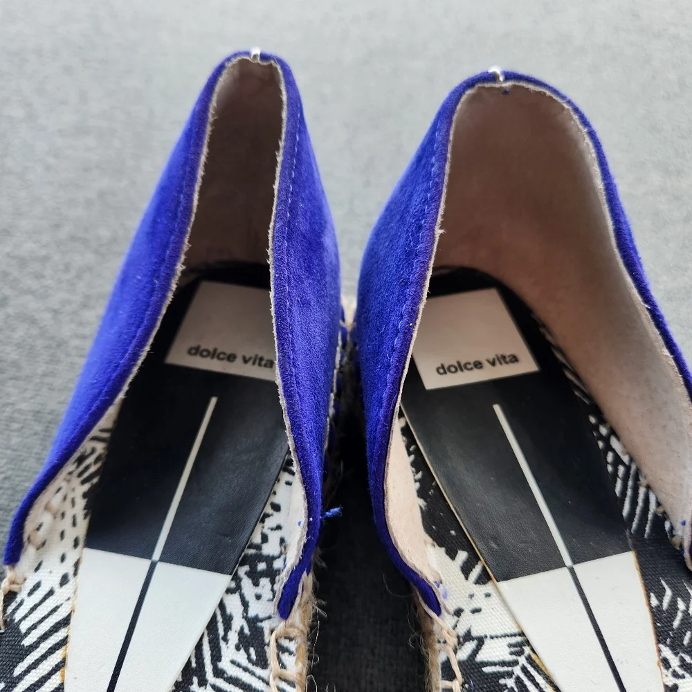 DOLCE VITA Ciara Espadrilles Electric‎ Blue Suede Women's Size 8
